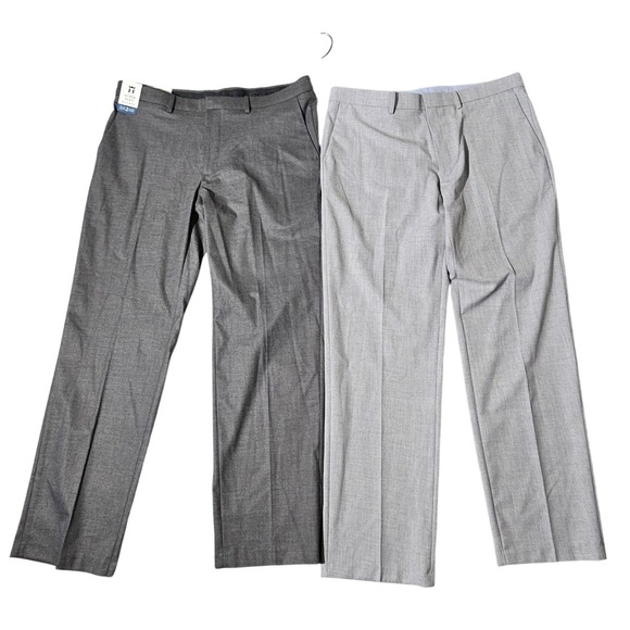 Haggar Other - Haggar Premium Dress Pants Mens 38x32 Gray Straight Fit Lot Of 2